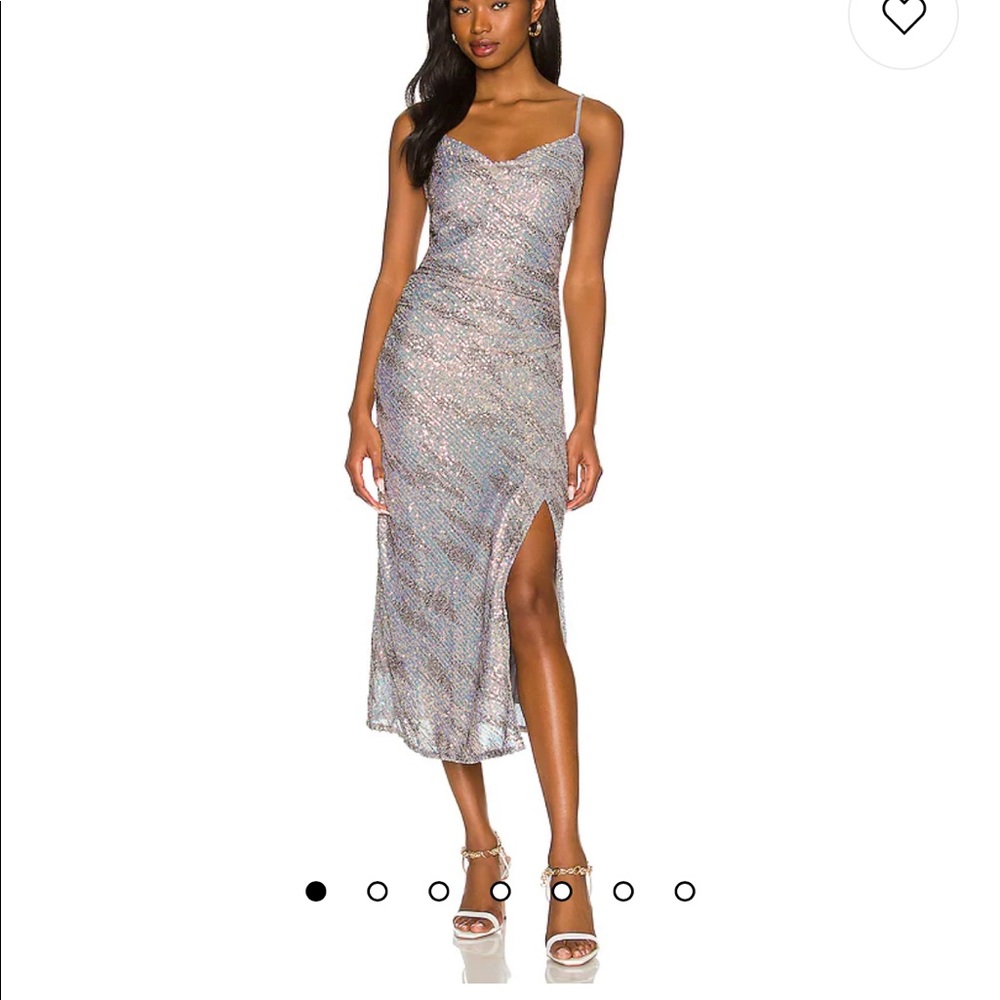 Hollywood Dress in Silver & Pink Multi xs